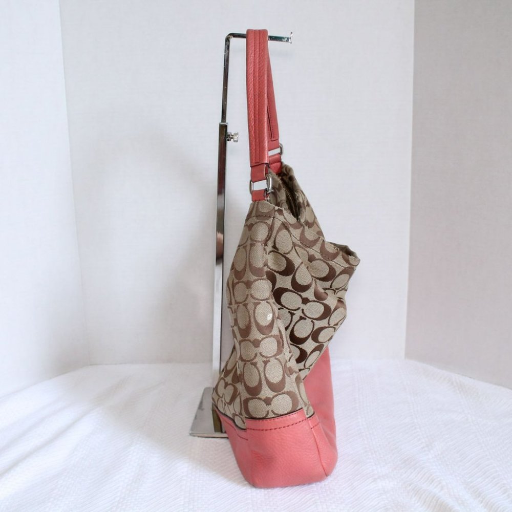 Coach Park Signature Hobo Canvas w Pink Leather - Picture 10 of 13